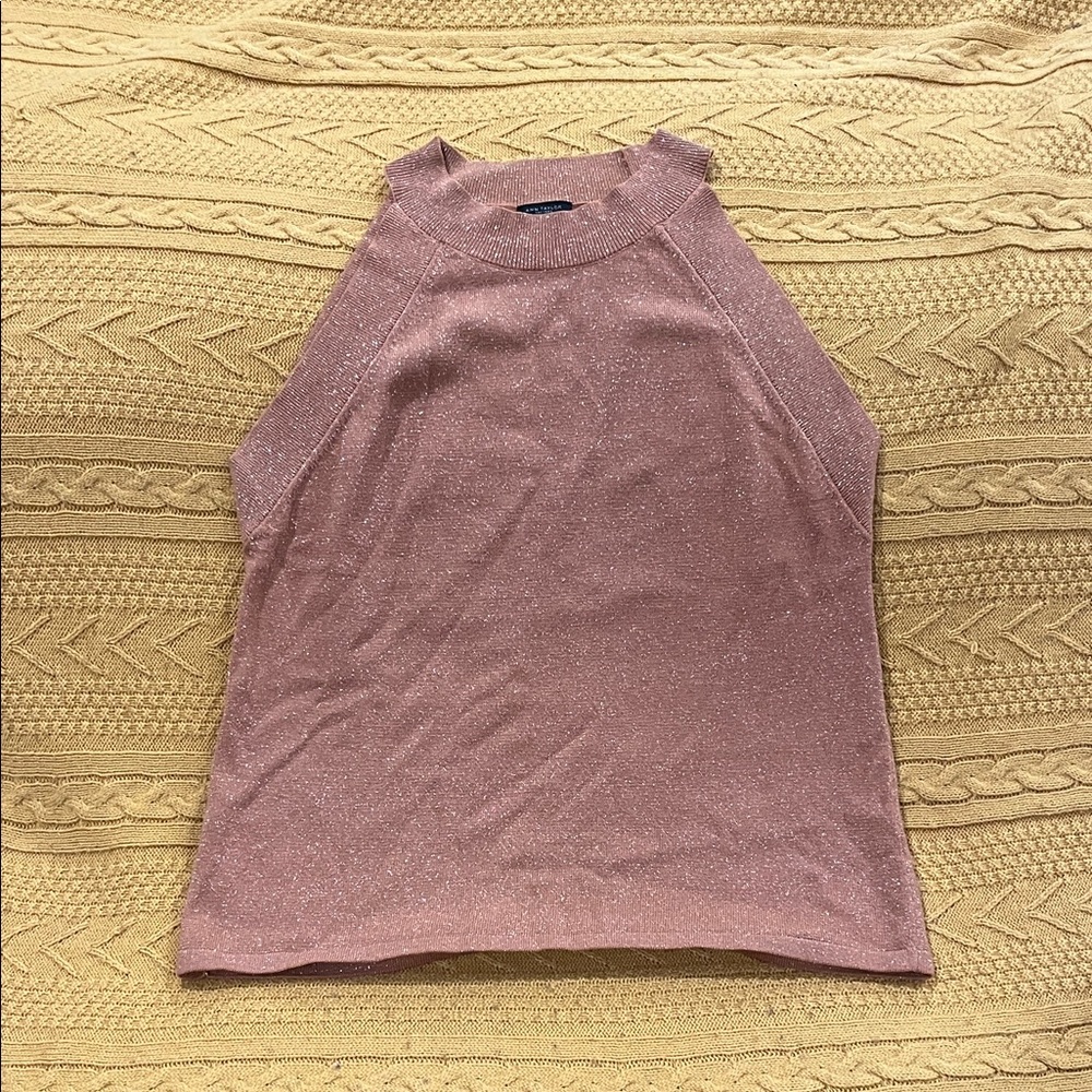 Ann Taylor Sparkling Tan Sleeveless Top